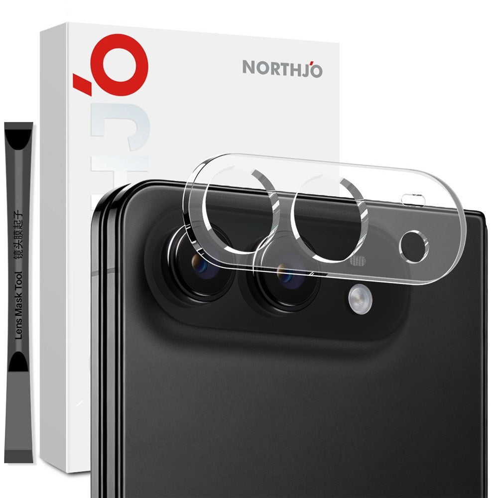 NORTHJO iPhone Fold Hærdet Kameralinsbeskyttelsesglas - Gennemsigtig