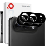 NORTHJO iPhone Fold Hærdet Kameralinsbeskyttelsesglas - 2 Stk. - Sort