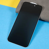iPhone 15 Pro Glass Skjermbeskytter m. Personvern - Full passform - Black Edge