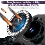 Kameralinsebeskyttelse m. Rhinestone for iPhone 15 Pro / 15 Pro Max - Svart