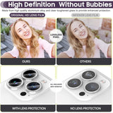 Kameralinsebeskyttelse m. Rhinestone for iPhone 15 Pro / 15 Pro Max - Sølv