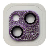 iPhone 15 / 15 Plus kameralinsebeskyttelse m. Rhinestone - Lilla