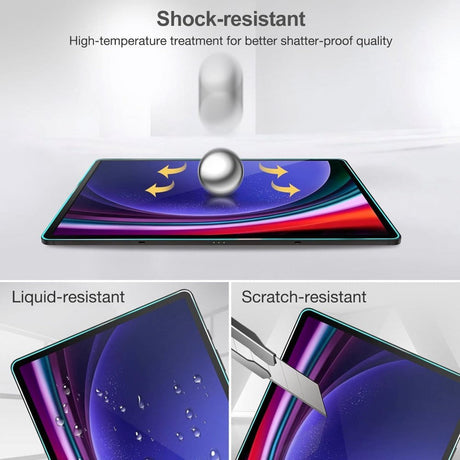 Samsung Galaxy Tab S9 FE+ (Plus) skjermbeskytter - Glass - Gjennomsiktig