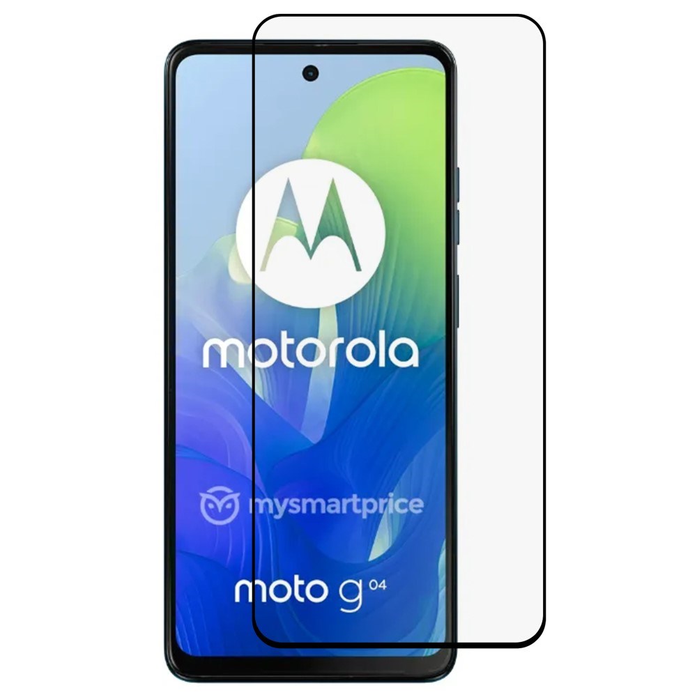 Skjermbeskytter i herdet glass - Motorola Moto E14 4G/G04 4G/G04s 4G/G24 4G - Gjennomsiktig/svart kant