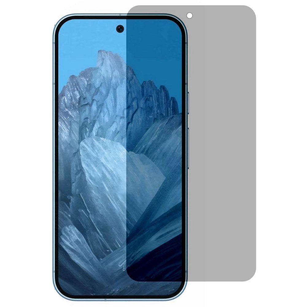 Google Pixel 9 Pro XL Skjermbeskytter i herdet glass m. Personvern - Full Fit - Gjennomsiktig / Svart