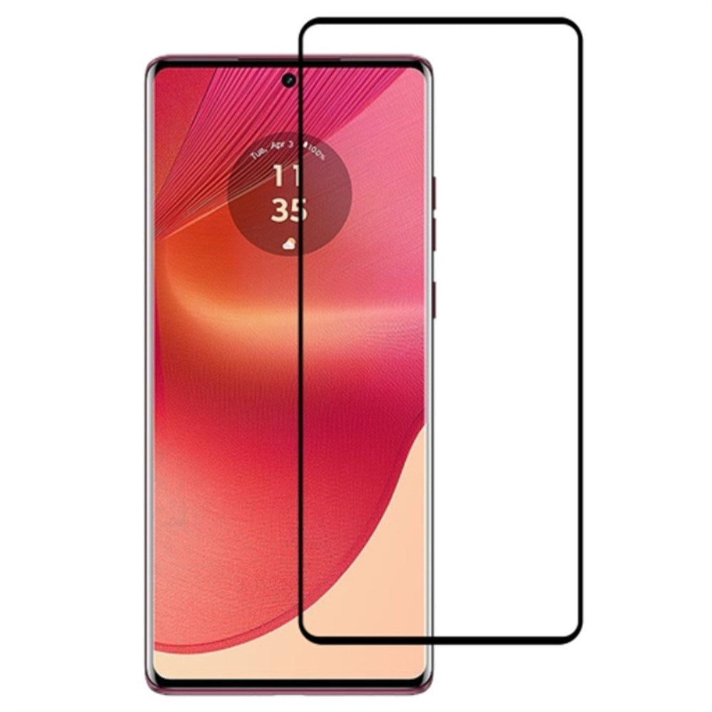 Full Fit Skærmbeskyttelsesglas - Motorola Edge 50 Fusion - Gennemsigtig / Sort Kant