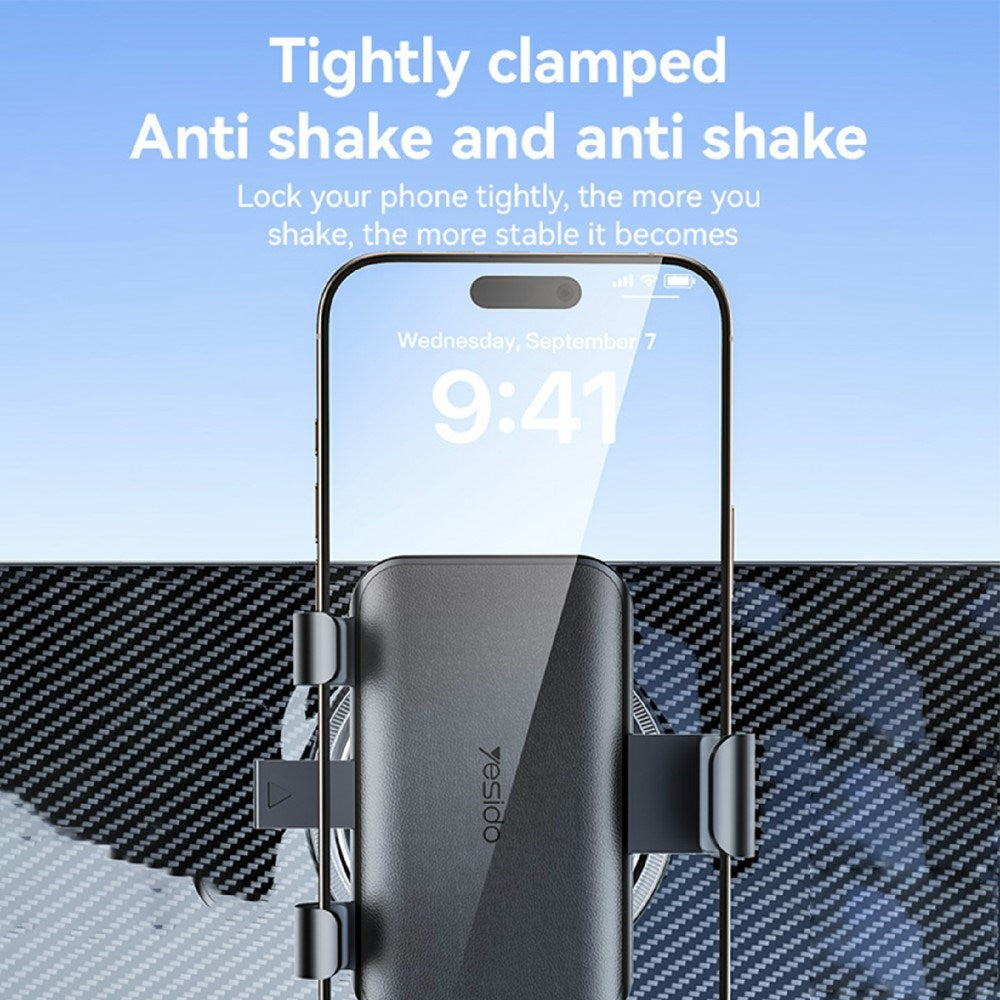 Justerbar Mobilholder - Bil - Sort