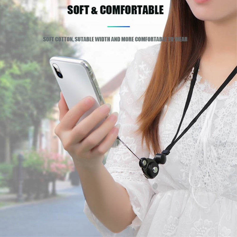 Stropp med nakkestropp og karabinkrok - Svart