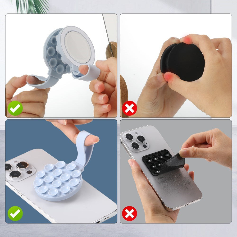 Silikon sugekopp mobilholder m. Stropp - MagSafe-kompatibel - Lyseblå