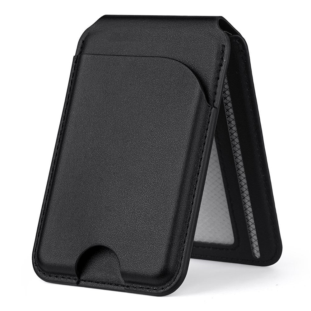 EIDERWOOD Magnetisk Kortholder - 3 Kort - Udfold Ståfunktion - MagSafe Kompatibel - Sort