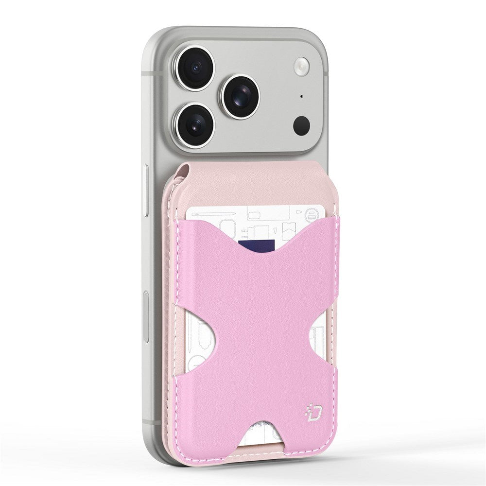 DUX DUCIS Magnetisk Kortholder - 5 Kort - Ståfunktion - MagSafe Kompatibel - Lyserød