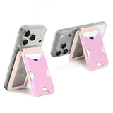 DUX DUCIS Magnetisk Kortholder - 5 Kort - Ståfunktion - MagSafe Kompatibel - Lyserød