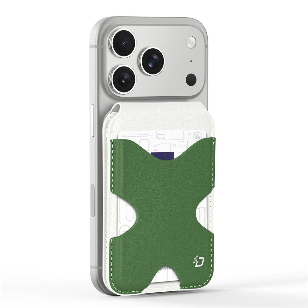 DUX DUCIS Magnetisk Kortholder - 5 Kort - Ståfunktion - MagSafe Kompatibel - Hvid / Grøn