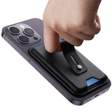 ESR Magnetisk Kunstlæder Kortholder m. Ståfunktion - MagSafe Komptibel - Sort