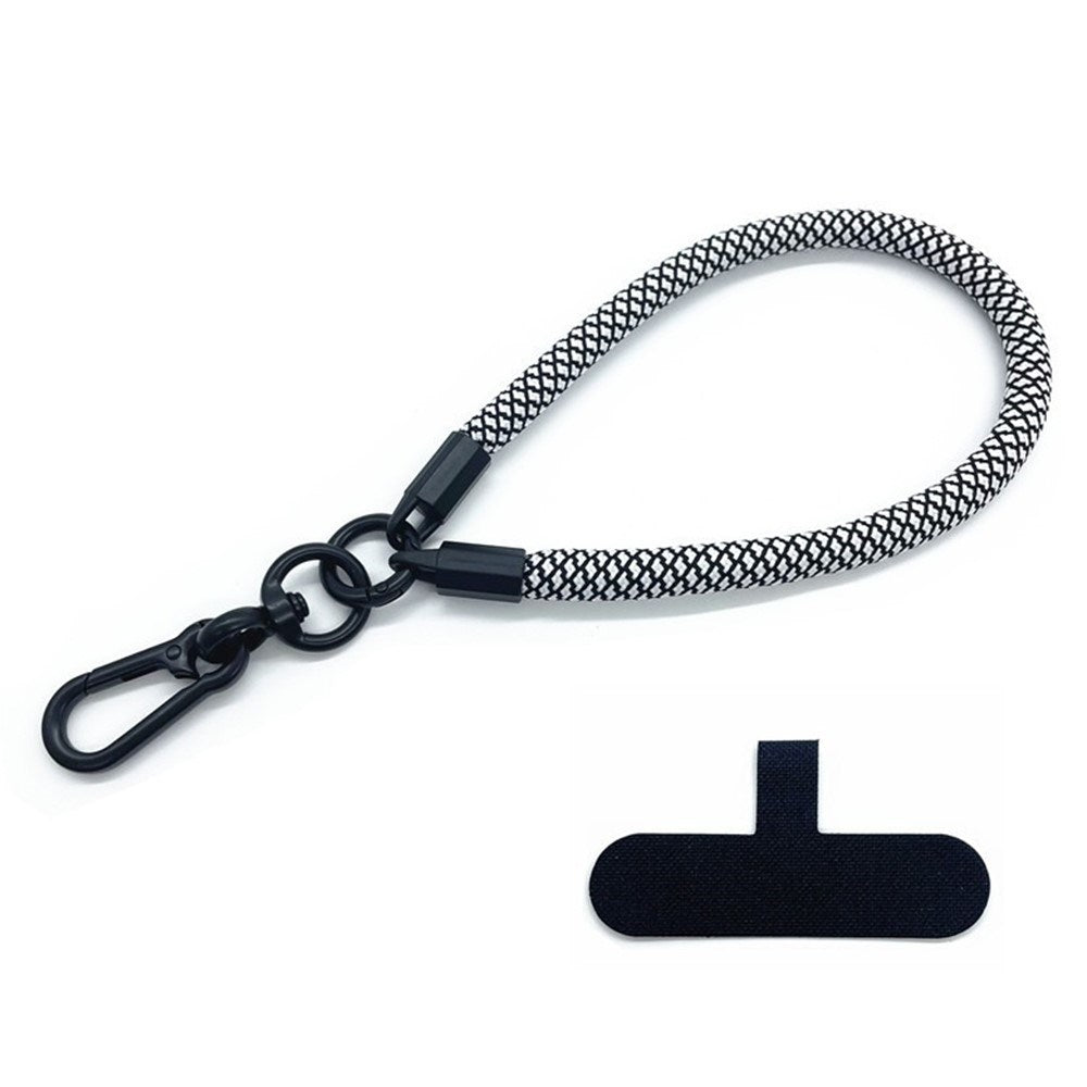 Polyester 30cm Håndledsstrop m. Indlægningsplade - Hvid / Sort