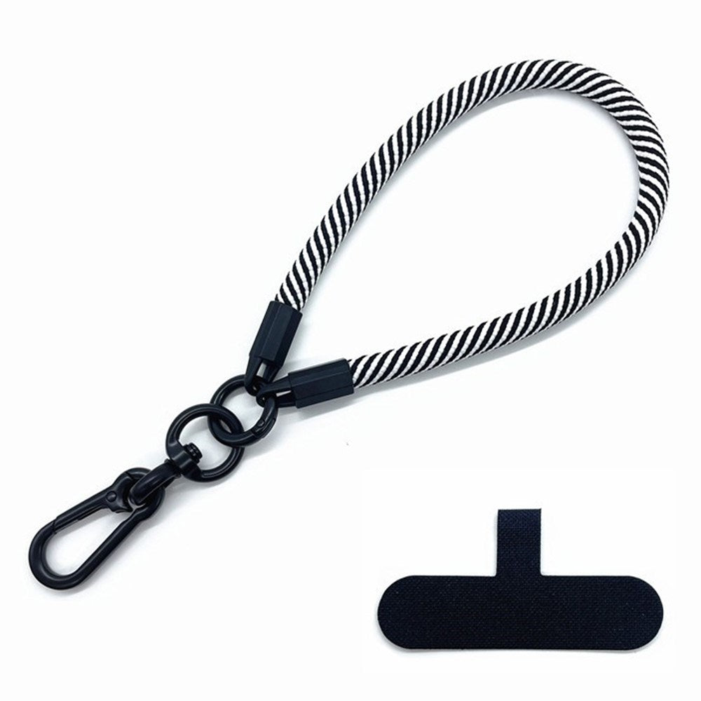 Polyester 30cm Håndledsstrop m. Indlægningsplade - Sort / Hvid