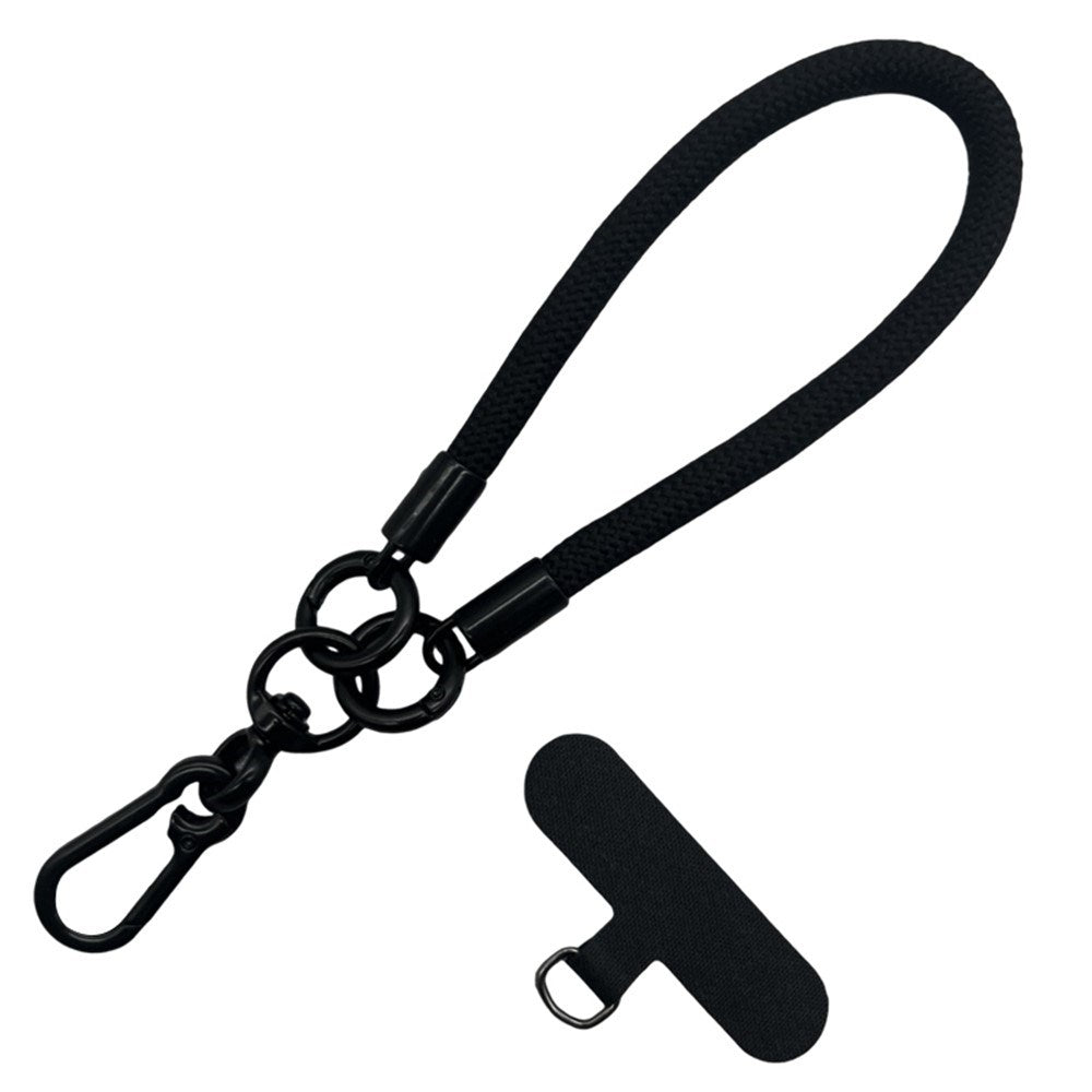 Flettet Polyester Håndledsstrop inkl. Indlægningsplade - 30cm - Lyserød / Sort