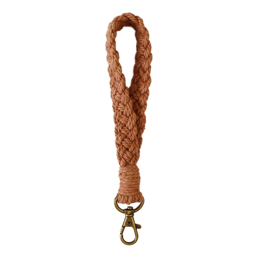 Nøglesnor / Håndledsstrop - 18cm - Tekstil - Brun
