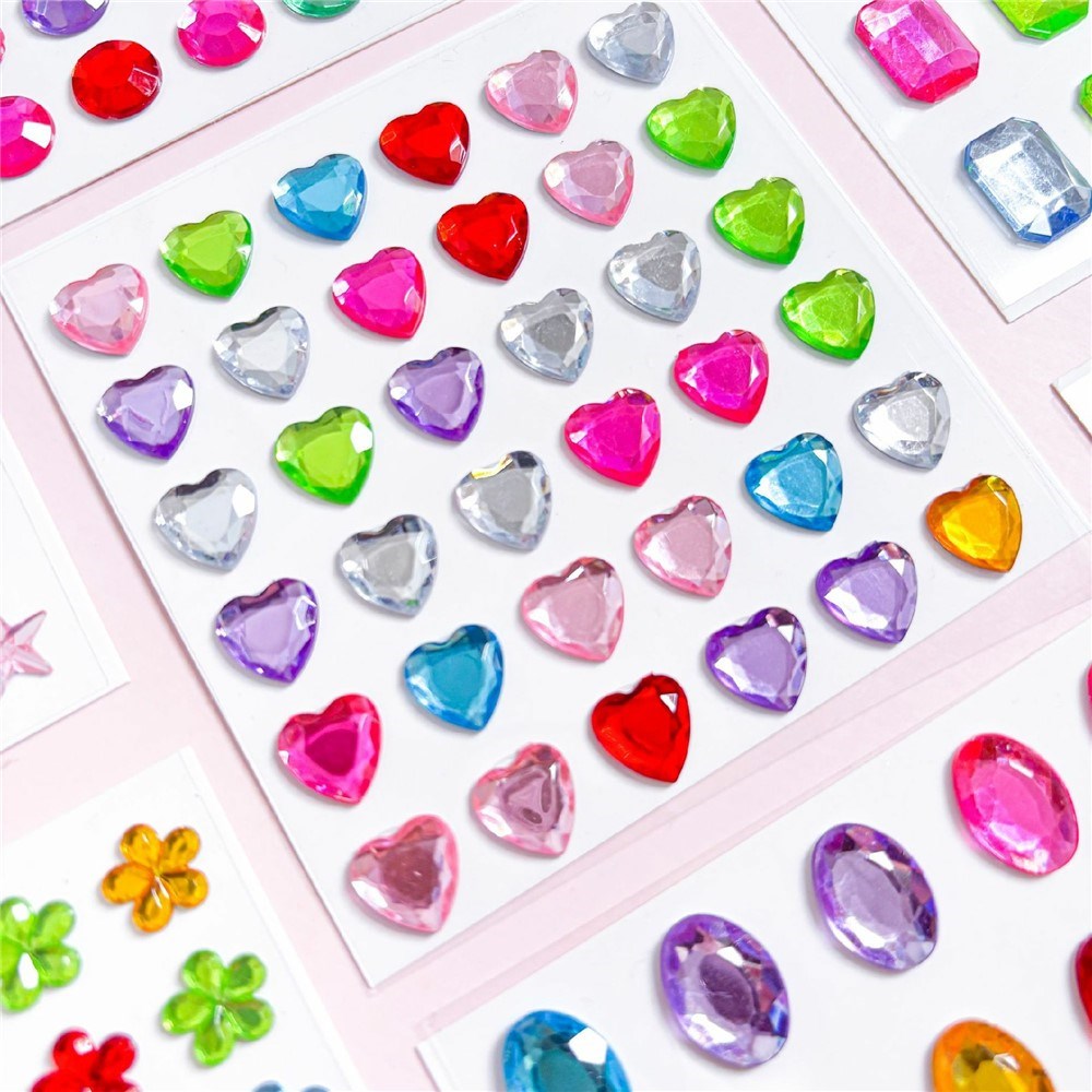 Selvklæbende Krystal 3D Stickers - 36 stk - Runde