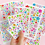 Selvklæbende Krystal 3D Stickers - 88 stk - Blomster