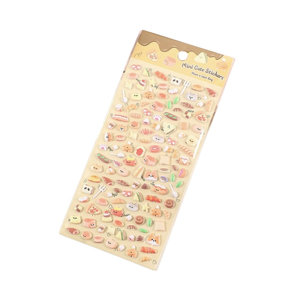 Mini 3D Bubble Foam Stickers - Blandet Mad