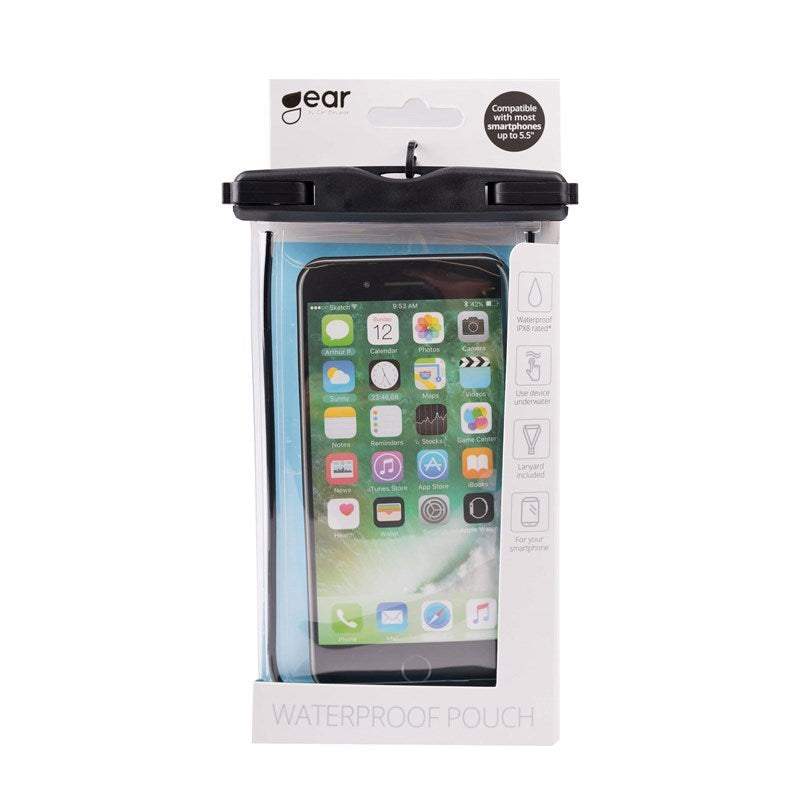 Gear Waterproof Mobile Case - Universal 5.5" - Myk TPU-skjerm - Svart / Gjennomsiktig