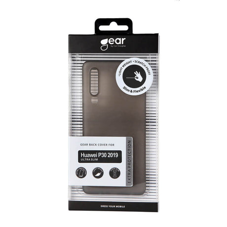 Huawei P30 GEAR Semi Transparent Fleksibelt Plast Mobil Cover - Sort