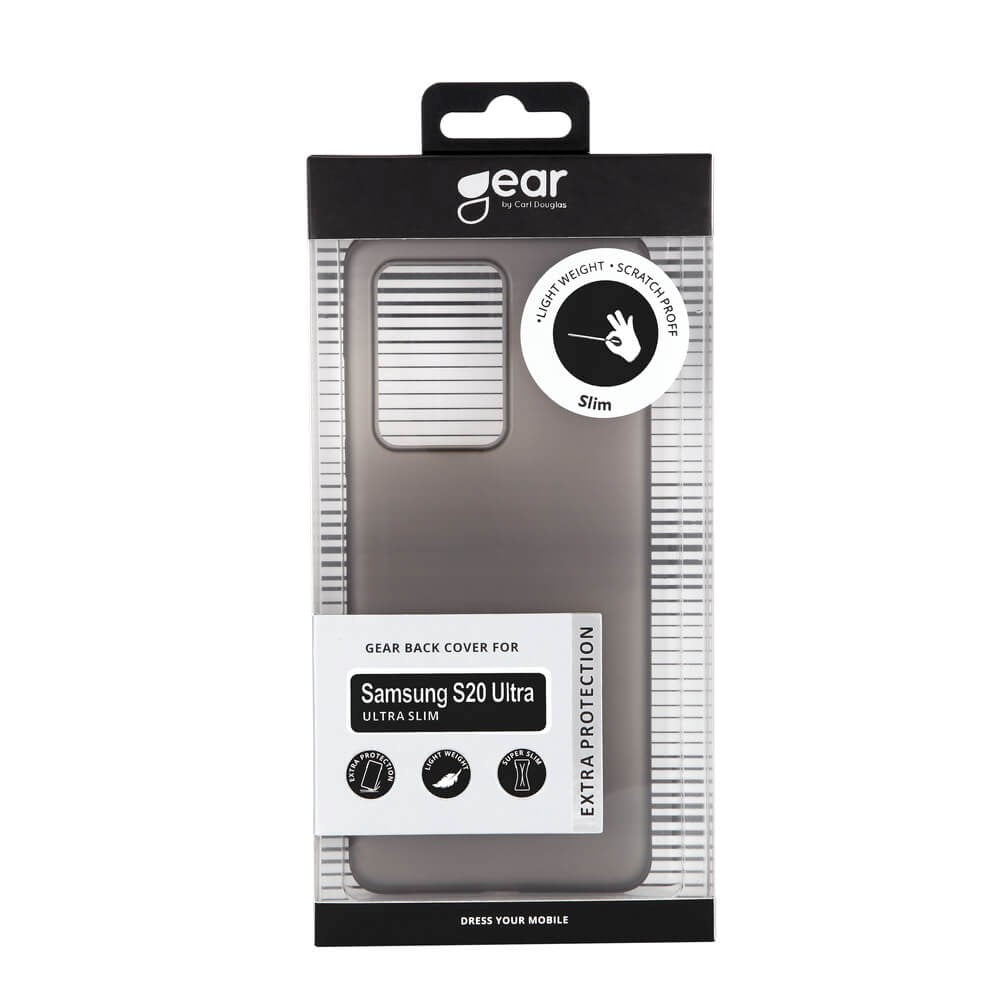 Samsung Galaxy S20 Ultra GEAR Semi Transparent Fleksibelt Plast Bagside Cover - Sort