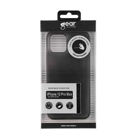 iPhone 12 Pro Max GEAR Semi Transparent Fleksibelt Plast Mobil Cover - Sort