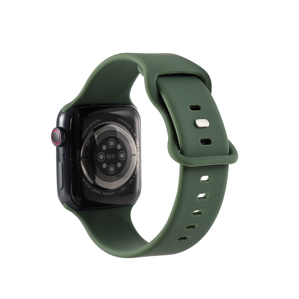 Apple Watch (42/44/SE/45/49mm) GEAR Silikone Watcharmbånd - Olivengrøn