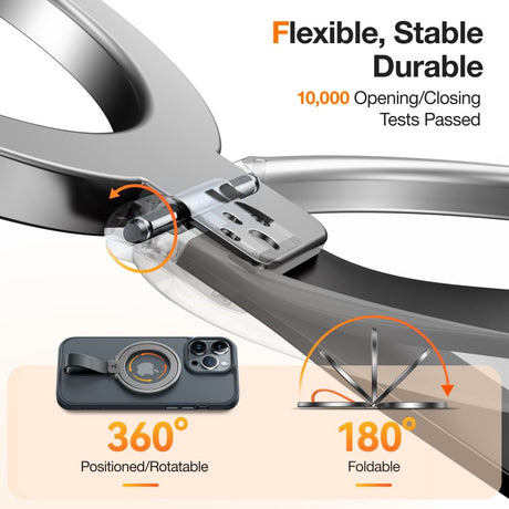 Torras MagSafe-kompatibel metallringholder med stativ - svart