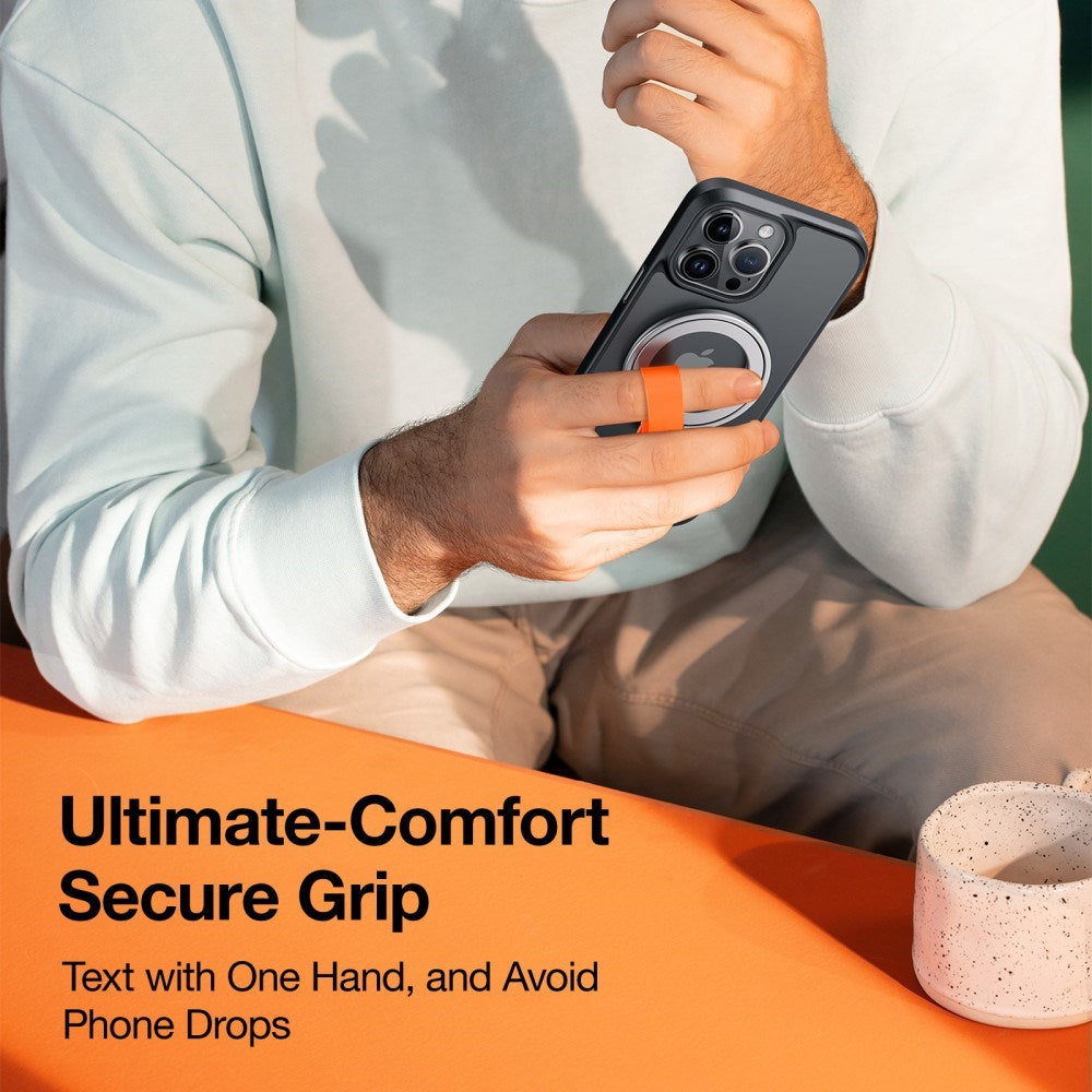 Torras MagSafe-kompatibel metallringholder med stativ - sølv