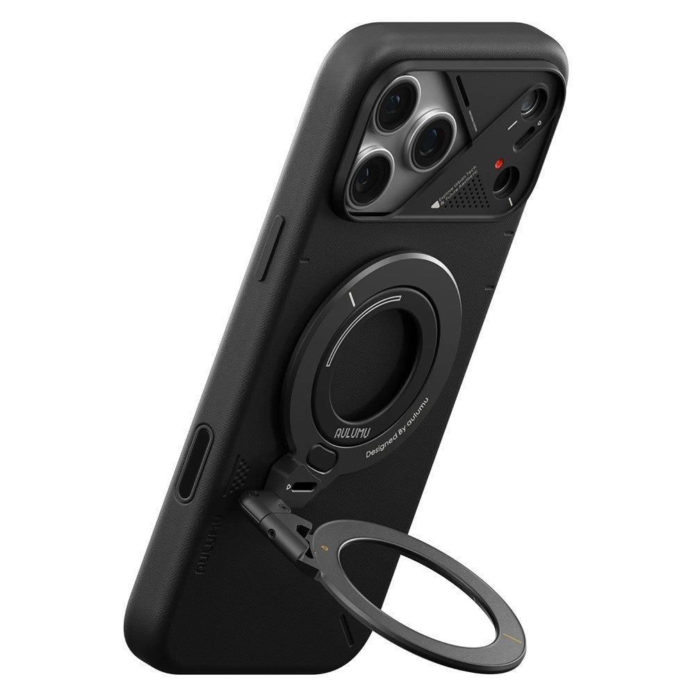 AULUMU Magnetisk Ring med Dobbeltfunktion - Fingergrip / Mobilstander - Sort