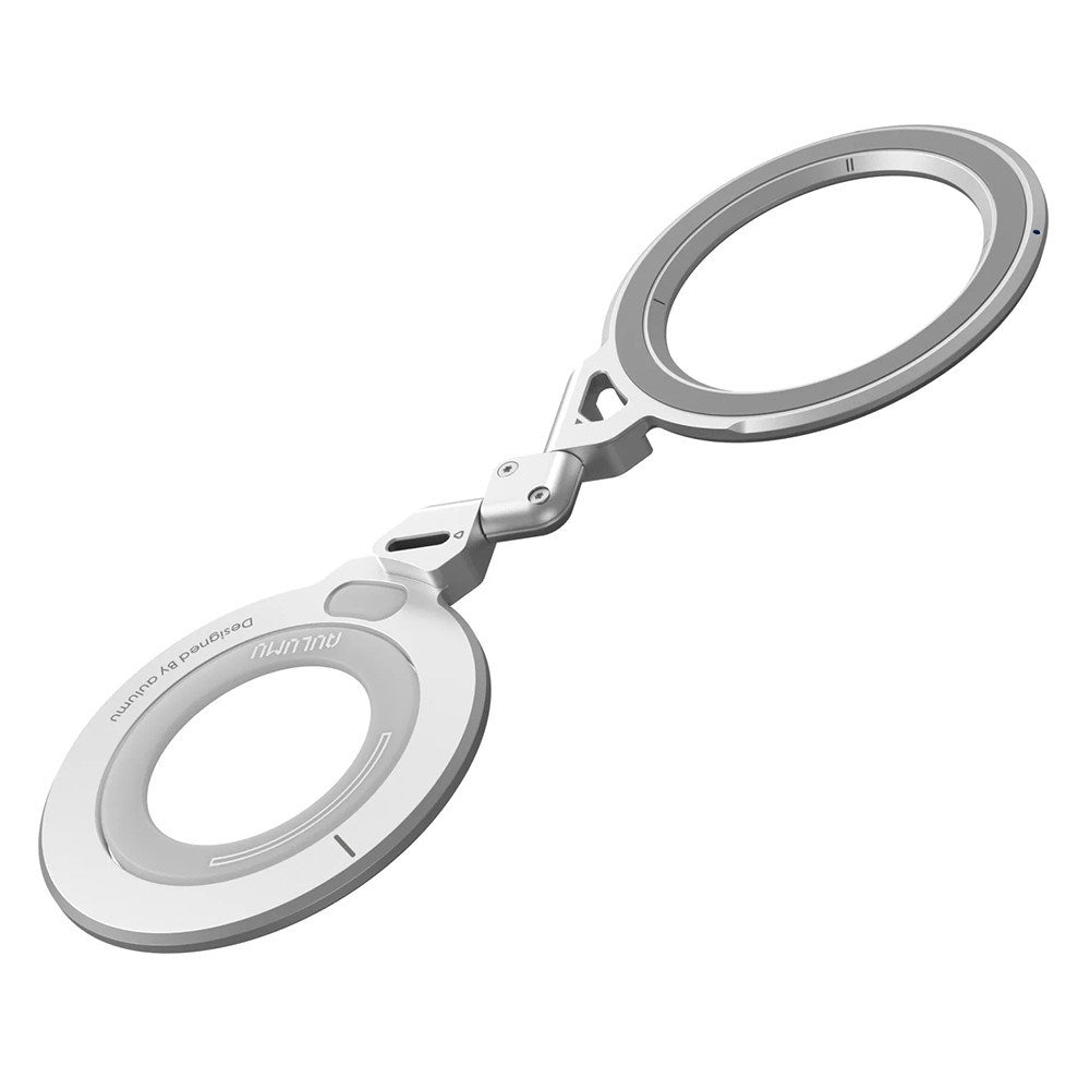 AULUMU Magnetisk Ring med Dobbeltfunktion - Fingergrip / Mobilstander - Sølv