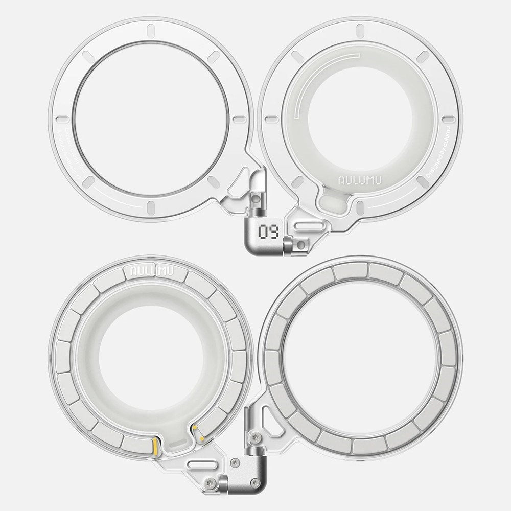 AULUMU Magnetisk Roterbar & Justerbar Mobilholder - MagSafe Kompatibel - Hvid