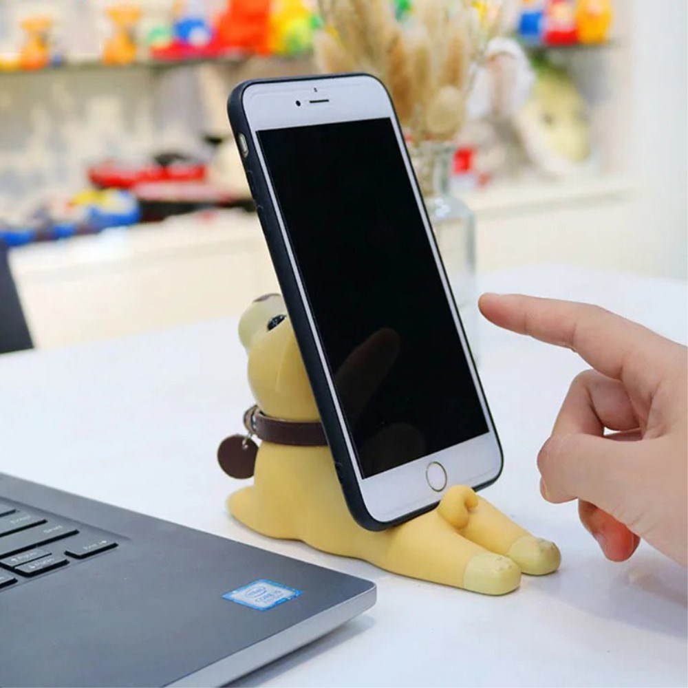 Mobilholder for bord - hund - svart
