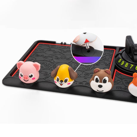 Bil Dashboard Mobilholder med dyrefigurer - Anti-skli - Svart