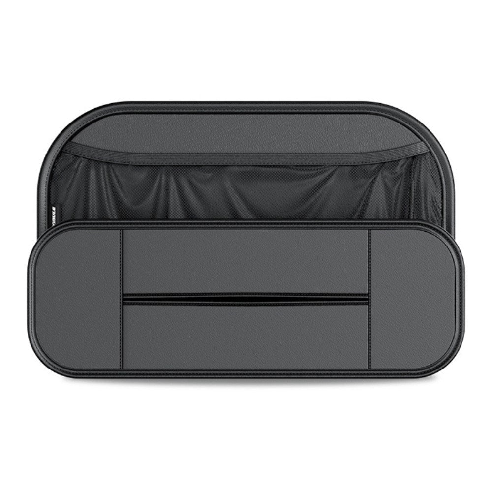 Bakseteorganisator i imitert skinn m. Smarttelefonholder og oppbevaring - Svart