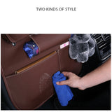 Læder Bagsæde Organizer m. Opbevaring til Paraply, Drikkeflasker & Tablet - Brun