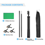 Fotobaggrund m. Justerbart Stativ & Tilbehør - 1 x 2 m - Grøn