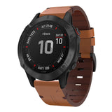 Universal Garmin 22mm QuickFit PU Læder Rem - Mørkebrun