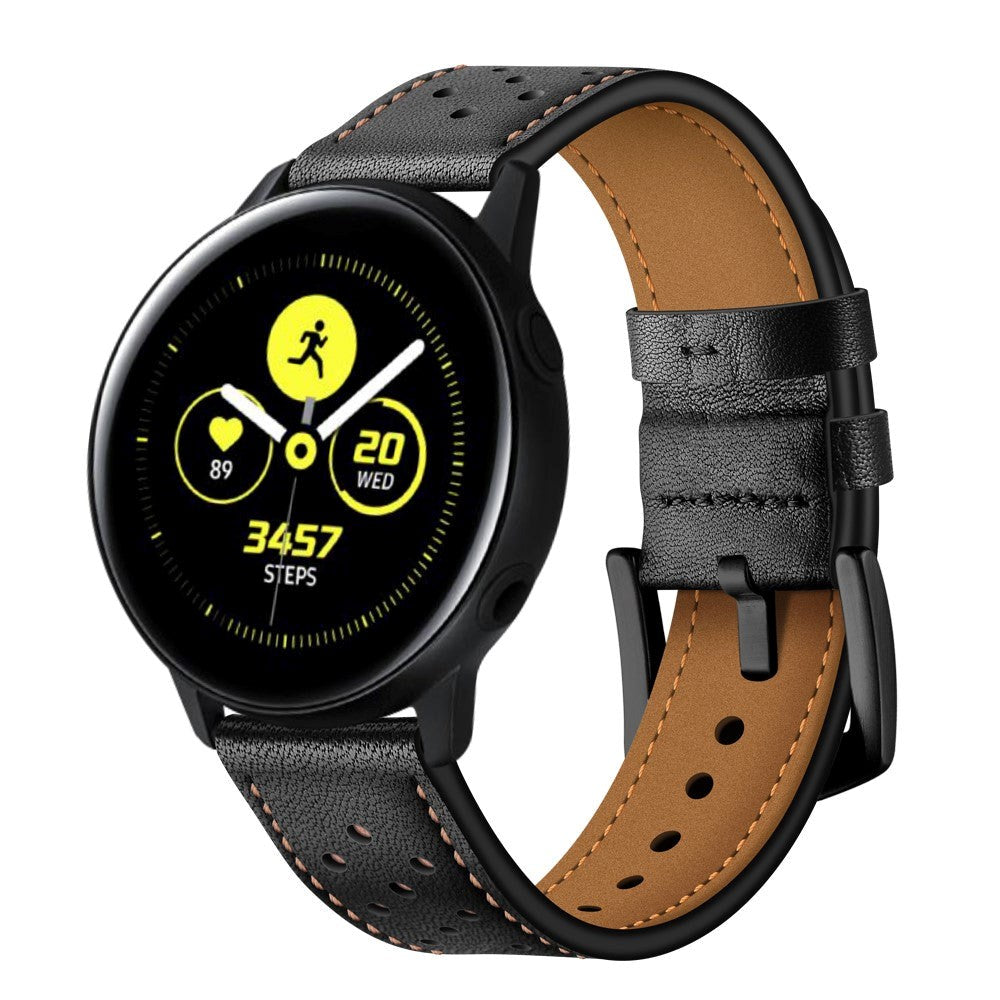 Universal Smartwatch lærreim (20mm) - Svart / Brun