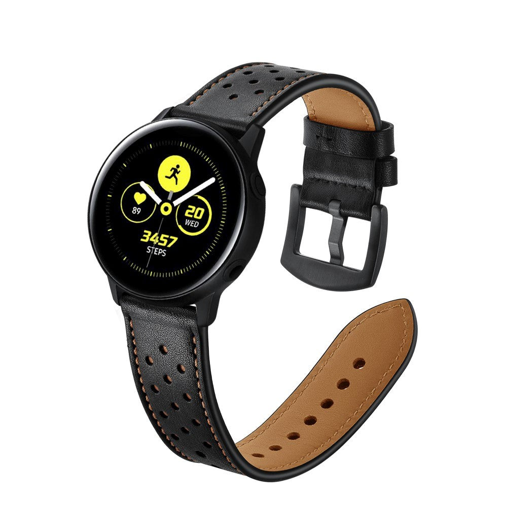 Universal Smartwatch lærreim (20mm) - Svart / Brun