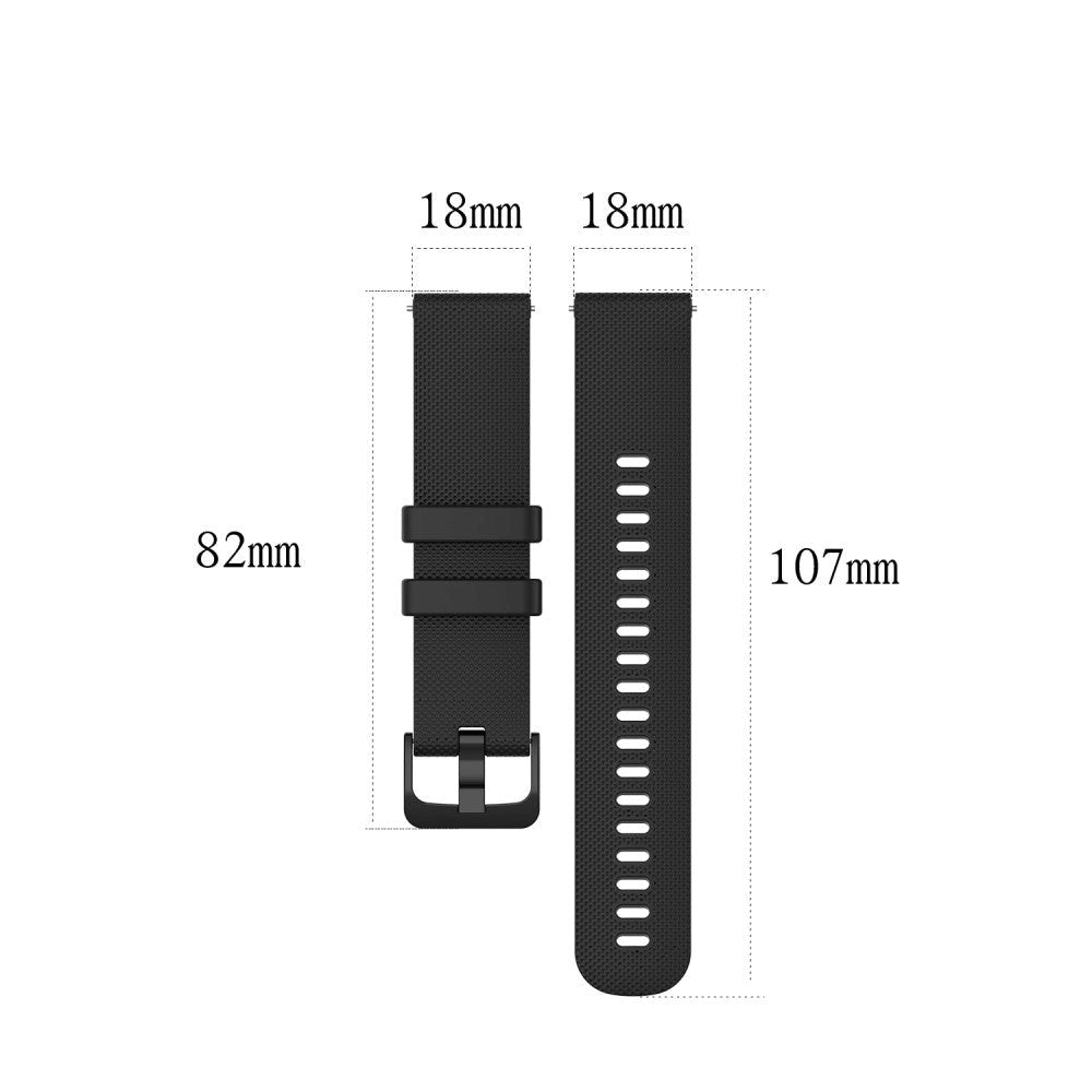 Smartwatch silikonrem (18mm) riflet - svart