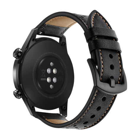 Universal Smartwatch lærreim (22mm) - Svart / Brun