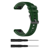Universal Garmin Grooved Silikon 22mm QuickFit Strap - Militærgrønn