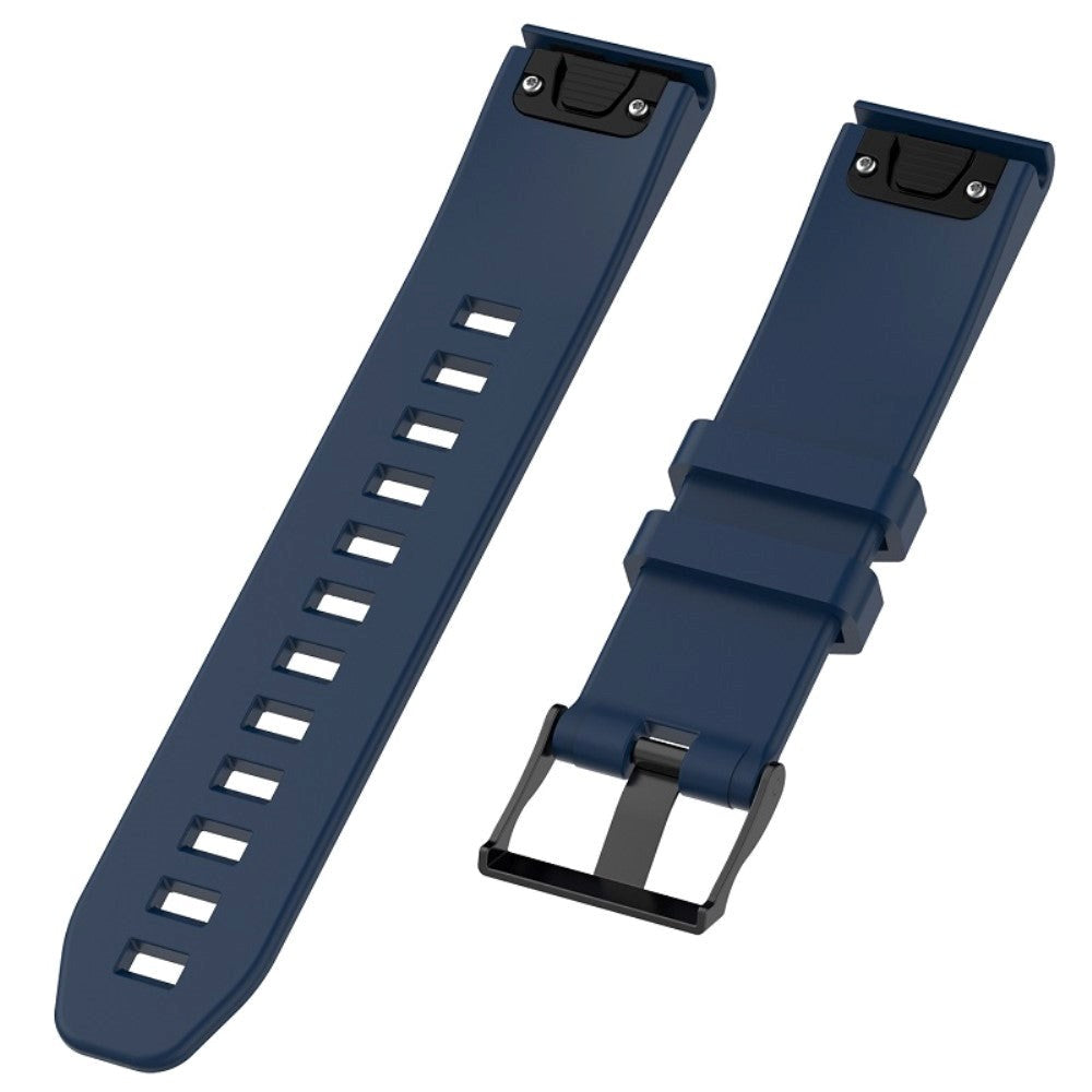 Universal Garmin Grooved Silikon 22mm QuickFit Strap - Mørkeblå