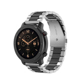 Rem for Smartwatch - Rustfritt stål (22mm) - Sølv / Svart