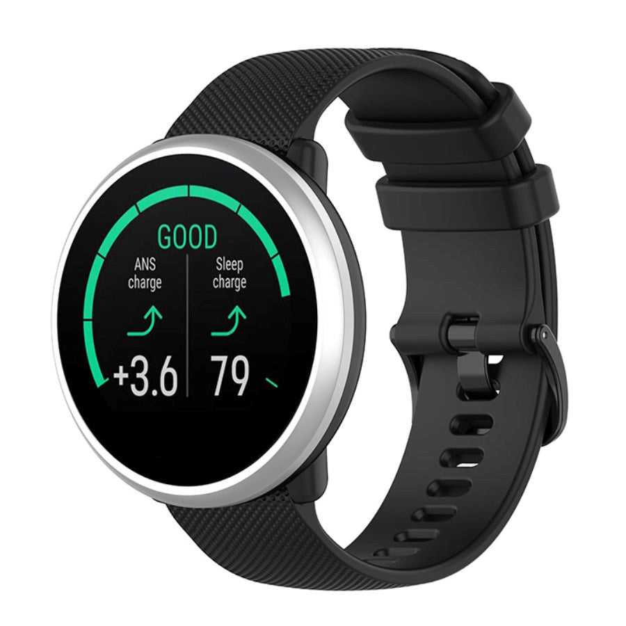 Smartwatch silikonrem (20 mm) prikket - svart
