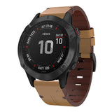 Universal Garmin 22 mm QuickFit lærreim - brun